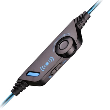 Casque Gamer Ordinateur Basse Stéréo Microphone Vibrations Voyant LED Câblé Bleu YONIS