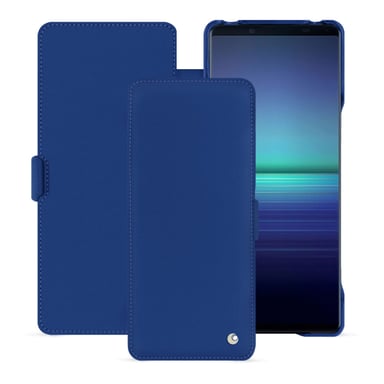Housse cuir Sony Xperia 1 V -  - Bleu - Cuir lisse