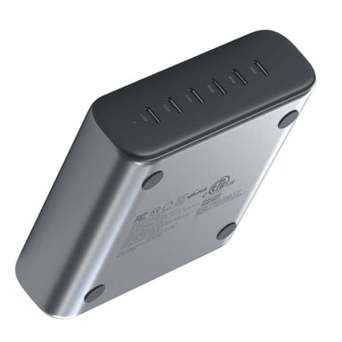 Chargeur 200W USB-C 6-port PD GaN Gris foncé
