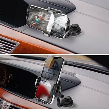 Support Auto Smartphone Fixation Ventouse Tableau de Bord Pare-brise XO Noir