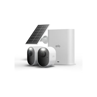Caméra de sécurité extérieure ARLO Ultra 3 4K Kit 2 caméras avec Smart Hub et panneau solaire Blanc