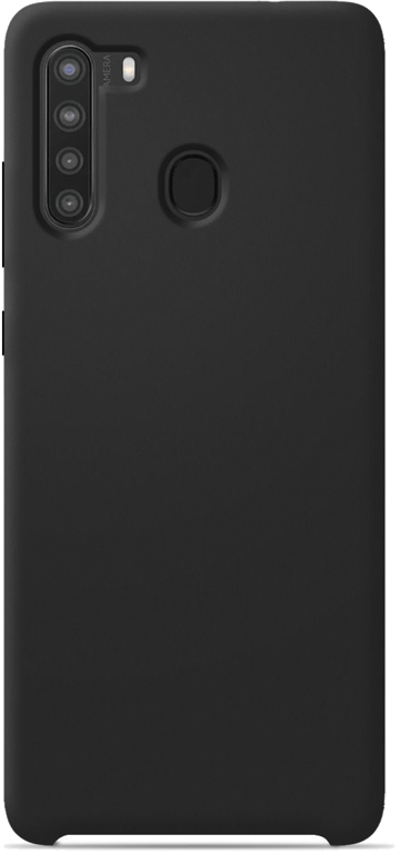 Coque silicone unie compatible Soft Touch Noir Samsung Galaxy A21
