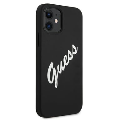 Custodia Guess per iPhone 12 mini 5,4'' in silicone nero/bianco vintage