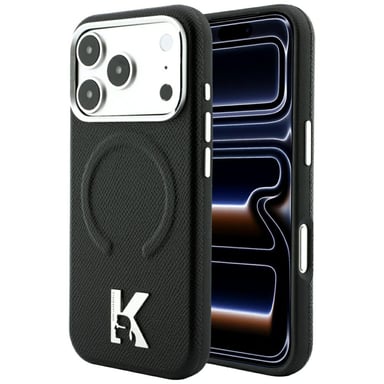 Étui Karl Lagerfeld « Grained Embossed Ring » pour iPhone 18 Pro / 17 Pro, noir