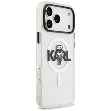 Custodia MagSafe Karl Lagerfeld IML Karl Sketch Logo per iPhone 17 Pro Max trasparente