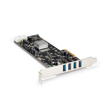 StarTech.com Carte Contrôleur PCI Express vers 4 Ports USB 3.0 avec 4 voies dédiés de 5 Gb/s - UASP - Alim SATA / LP4 - Neuf