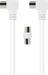 Force Power Cable coaxial TV 9.52mm acodado Macho/Hembra 2m con Adaptador Macho/Macho Blanco