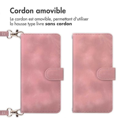 imoshion Etui de télephone portefeuille avec cordon pour Samsung Galaxy A55 - Rose