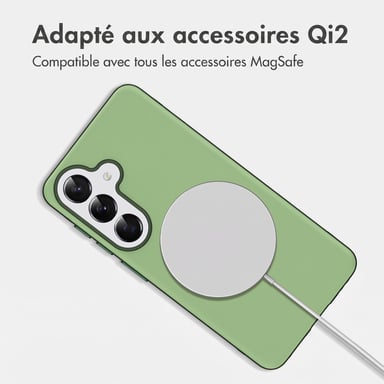 imoshion Coque arrière Color avec Thin MagSafe Ring pour Samsung Galaxy S25 - Vert foncé