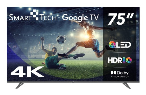 Smart-Tech 75QG03H Televisor 190,5 cm (75'') 4K Ultra HD Smart TV Wifi Gris 350 cd / m²