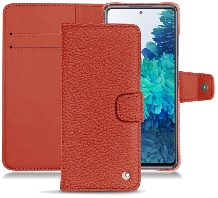 Housse cuir Samsung Galaxy S20 FE - Rabat horizontal portefeuilleOrange