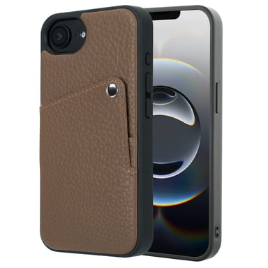 Selencia Coque Riva avec porte-cartes pour Apple iPhone 16e - Mocha Brown