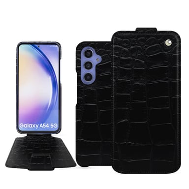 Housse cuir Samsung Galaxy A54 -  - Noir - Cuir Abaca