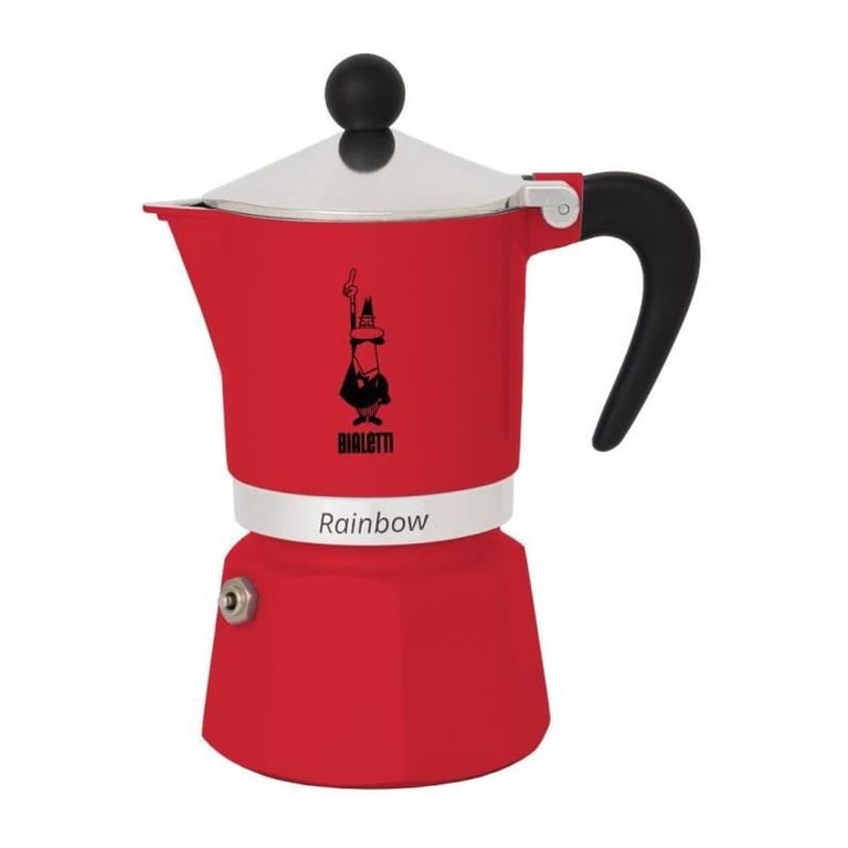 Cafetiere italienne - BIALETTI - RAINBOW - 6 tasses - 0,30 L - Rouge - Neuf