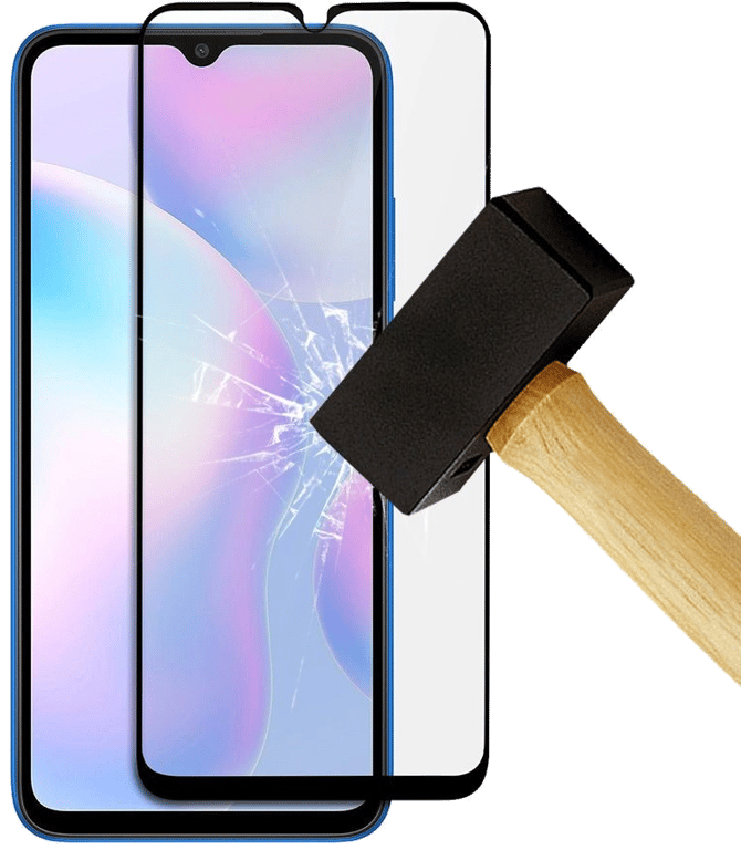 Film verre trempé 4D Noir compatible Xiaomi Redmi 9C