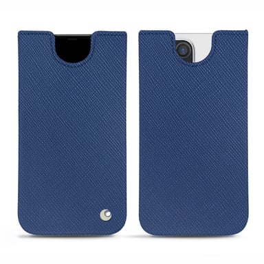 Pochette cuir Apple iPhone 13 Pro Max -  - Bleu - Cuir saffiano