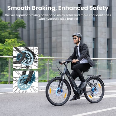 Bicicleta Eléctrica Touroll Urbano 3, Motor Central 250W Par 70Nm, Batería 468Wh Autonomía 120km, Frenos Hidráulicos, Shimano 7 Velocidades, Bicicleta Urbana