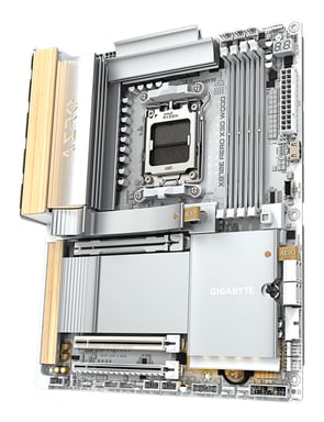 GIGABYTE X870E AERO X3D WOOD Carte Mère - Prend en charge les processeurs AMD Ryzen 9000, VRM numérique 16+2+2 phases, jusqu'à 9000Hz DDR5 (O.C.), 2xPCIe 5.0 + 2xPCIe 4.0, Wi-Fi 7, LAN 5GbE, USB 4