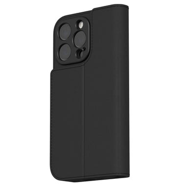 Moshi Funda MagSafe iPhone 16 Pro Max en Cuero Desmontable con Soporte y Tarjeteros Negro