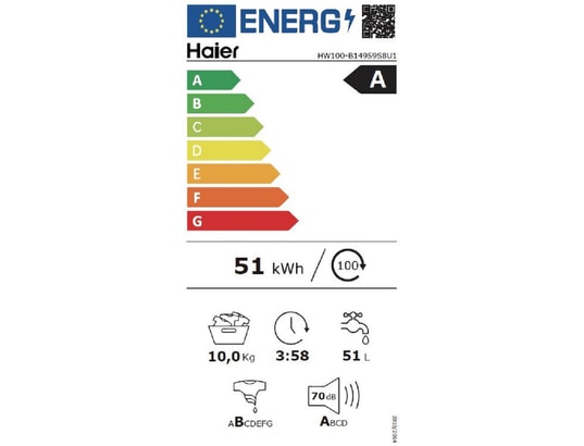 Lave-Linge Hublot Haier HW100-B14959S8U1 – 10 Kg 1400 tr/min Connecté Wi-Fi - vue 5