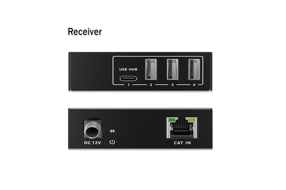 Digitus CAT Extender USB 3.2 Gen1, 5 Gbps, 4 ports : 3x USB-A / 1x USB-C, 100m