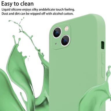 Tour de cou chaîne pour Apple iPhone 14 PLUS en LIQUID LIGHT GREEN Housse de protection en silicone avec cordelette réglable