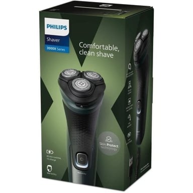 Philips X3052/00 Rasoio rotante da uomo Nero, Verde