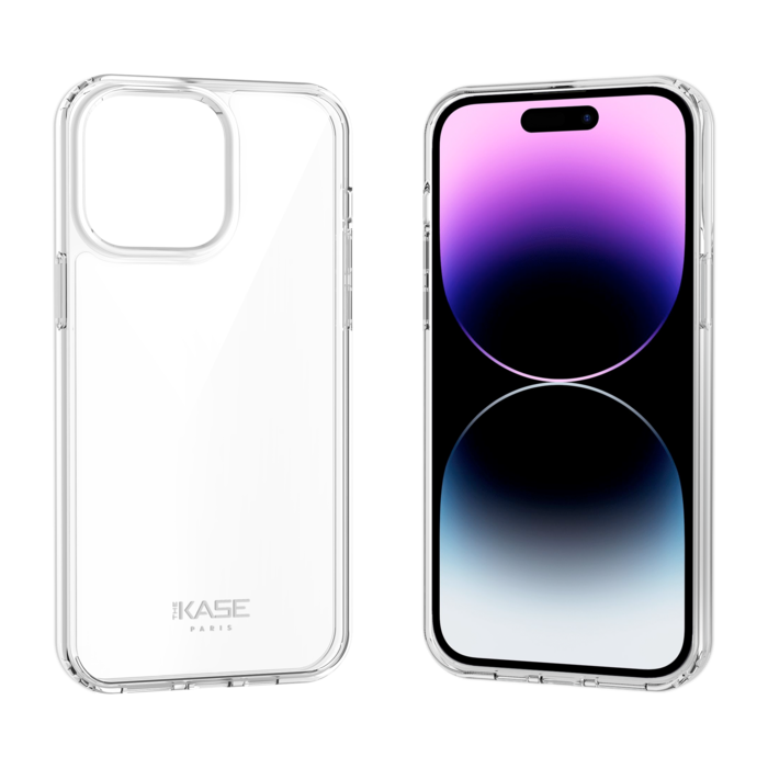 Coque hybride invisible pour Apple iPhone 14 Pro, Transparente - The Kase