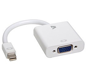 V7 Adaptateur vidéo Mini-DisplayPort mâle vers VGA femelle, blanc