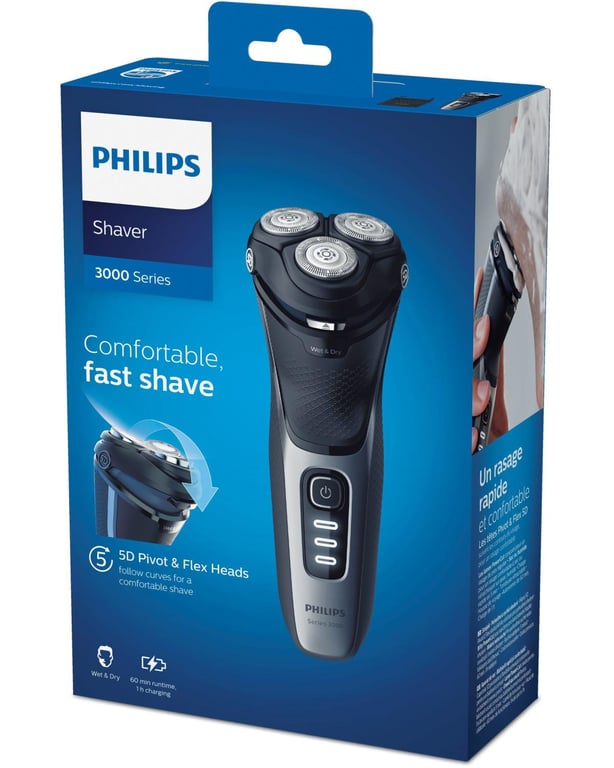 Rasoir Électrique Philips S3231/52 – Étanche, Lames PowerCut, 60 min Autonomie - vue 3