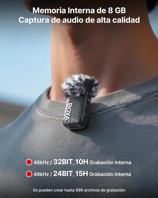 Micro Lavalier Sans Fil Boyamic 2 – Réduction Bruit IA, 300m Portée - vue 3