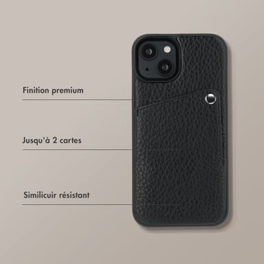 Selencia Coque Riva avec porte-cartes pour Apple iPhone 15 - Noir