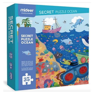 Puzzle de detectives del océano con gafas - 35 piezas para descubrir