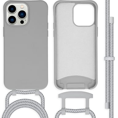 imoshion Coque de couleur avec cordon amovible pour Apple iPhone 14 Pro Max - Gris