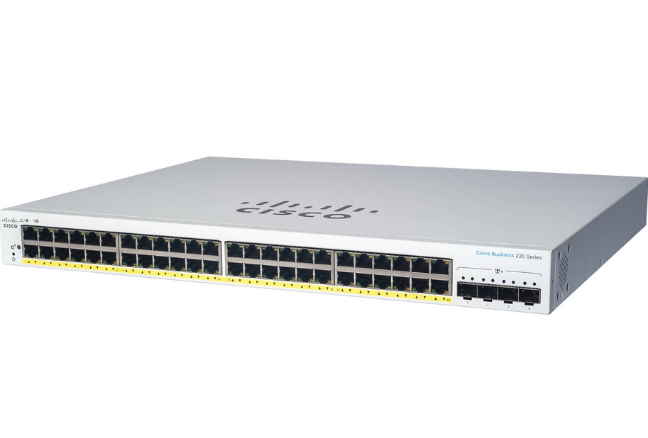 Cisco CBS220 24P 4X Géré L2 Gigabit Ethernet 101001000 Connexion Ethernet supportant 'alimentation via ce port PoE Neuf - vue 1