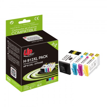 Pack UPrint compatible HP 912 4 cartouches Neuf