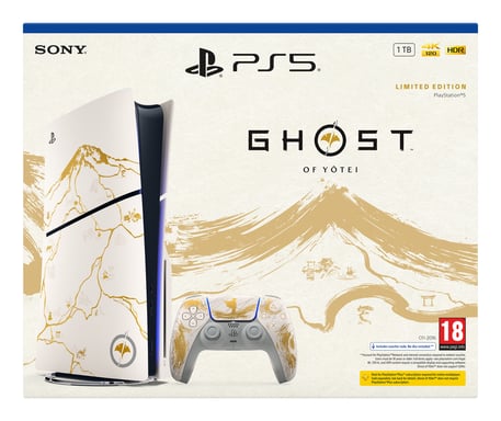 Pack PS5 Slim Edition limitée & Jeu Ghost of Yotei - Console de jeux PlayStation 5 Slim 1 To (Standard)