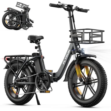 Vélo électrique pliable Flyrun F2014 avec batterie amovible 48 V 13 Ah – Gris