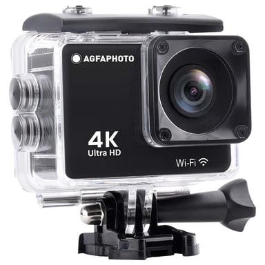 Agfa Photo Realimove AC9000 - Caméra Sport Action Cam 4K, Objectif Grand Angle 170°, Photo 12MP, Écran LCD 2.0'', Stabilisation Électronique, Boîtier Étanche 30m, WiFi, Batterie Lithium - Noir