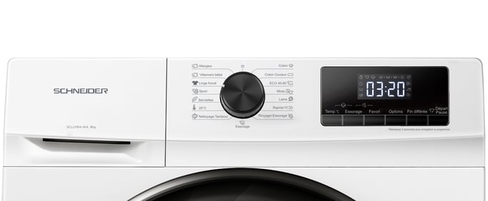 Schneider SCLLF814-WA - Lave linge frontal 8kg Blanc