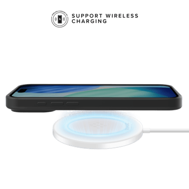 Carcasa antichoque de gel de silicona blanda con 55% de plástico reciclado para Apple iPhone 17 Pro Max, negro satinado
