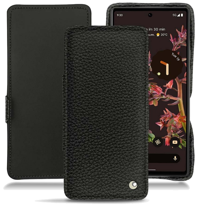 Housse cuir Google Pixel 6 - Rabat horizontalNoir