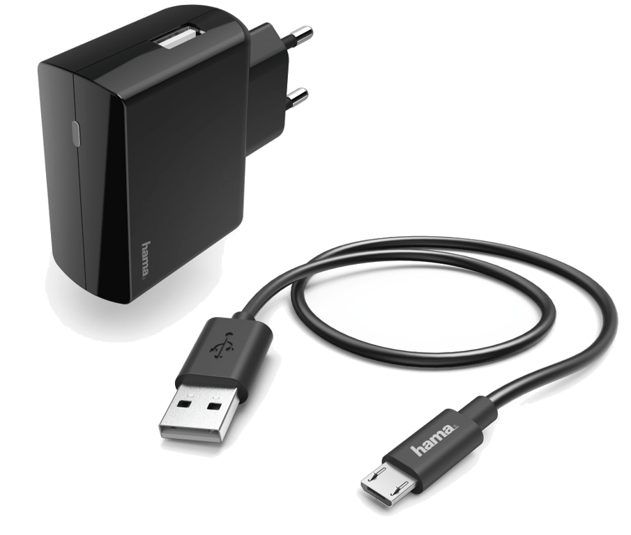 Kit charge secteur, micro-USB, 2,4 A, noir