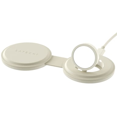 Chargeur Sans Fil 2-en-1 Compatible Qi2 15W Modèle OnTheGo Pliable Beige