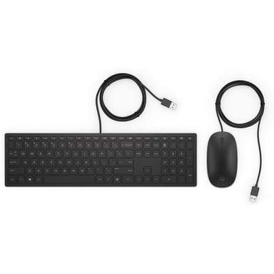 Teclado y ratón con cable HP Pavilion 400 Teclado negro de 3 zonas con teclado numérico, diseño delgado y agradable 4CE97AA