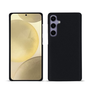 Coque cuir Samsung Galaxy S24+ -  - Noir - Cuir saffiano