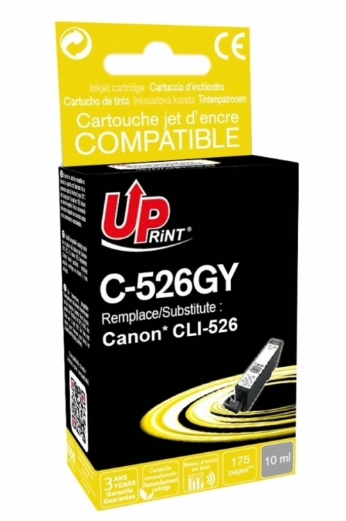 Cartouche encre UPrint compatible CANON CLI-526 GY gris - Neuf