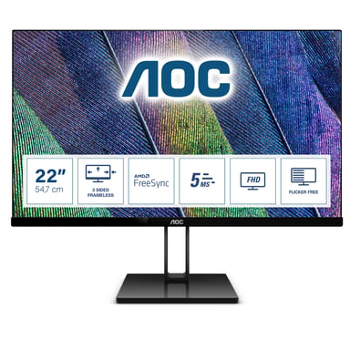 AOC V2 22V2Q écran plat de PC 54,6 cm (21.5'') 1920 x 1080 pixels Full HD LED Noir