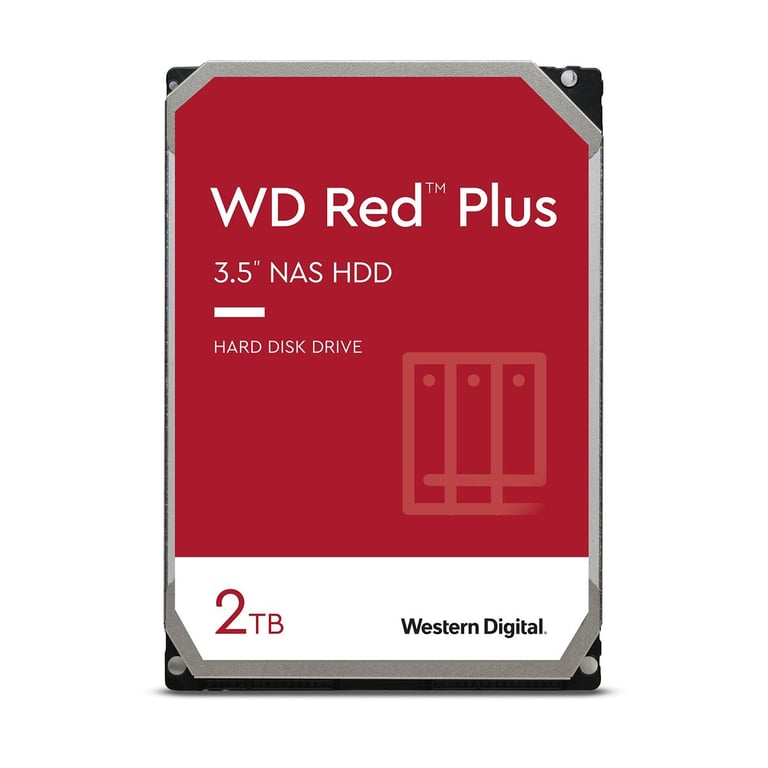 Western Digital Red Plus disque dur 2 To 5400 tr/min 64 Mo 3.5  SATA - Neuf