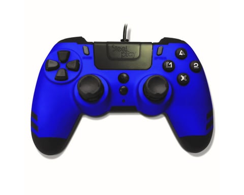 Steelplay Metaltech Noir, Bleu Manette de jeu Analogique/Numérique PC, PlayStation 4, Playstation 3